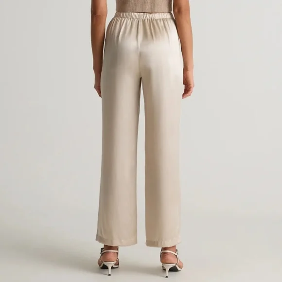 Quince Washable Silk Drawstring Wide Leg Pants Small - Picture 2 of 7